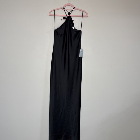 Wayf Dresses & Skirts - WAYF Womens Araceli Halter Strap Satin Slipdress Size Small Nwt Black #148